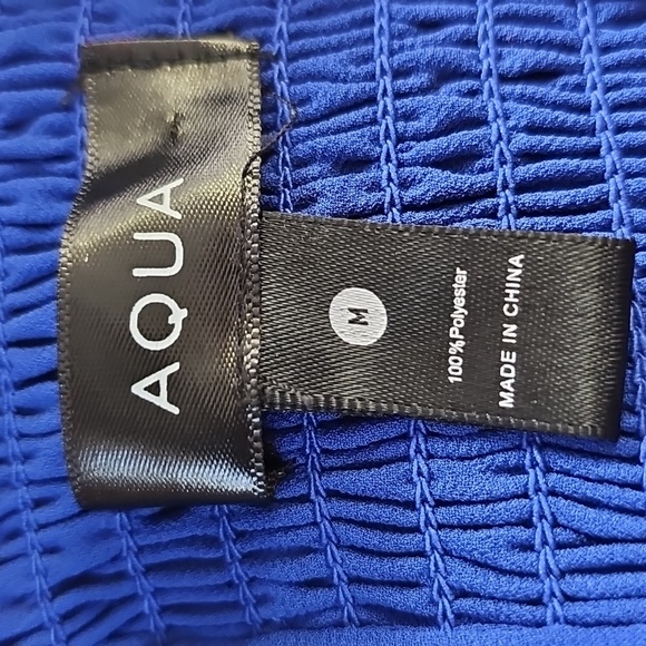 Designer AQUA from BLOOMINGDALES Cobalt Blue Evening, High Slit. Bustier Meduim. - Picture 10 of 10